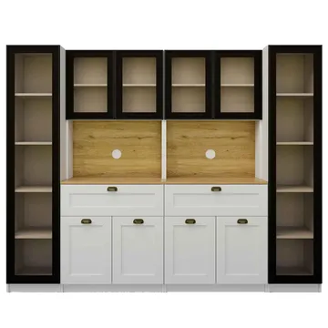 Kaffestasjon Hanah Home Nero Quad 1600-224 (240 x 190 x 44 cm) Hvit - Hvit - Oppbevaring - Skap - Vitrineskap