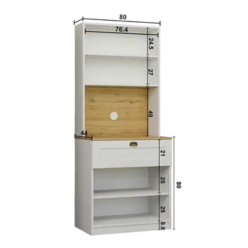 Kaffestasjon Hanah Home Nero Solo 1600-225 (80 x 190 x 44 cm) Hvit - Hvit - Oppbevaring - Skap - Oppbevaringsskap