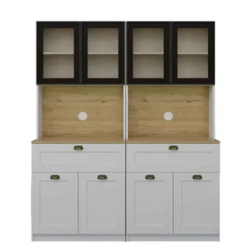 Kaffestasjon Hanah Home Nero Twin 1600-226 (160 x 190 x 44 cm) Hvit - Hvit - Oppbevaring - Skap - Vitrineskap