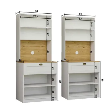 Kaffestasjon Hanah Home Nero Twin 1600-226 (160 x 190 x 44 cm) Hvit - Hvit - Oppbevaring - Skap - Vitrineskap