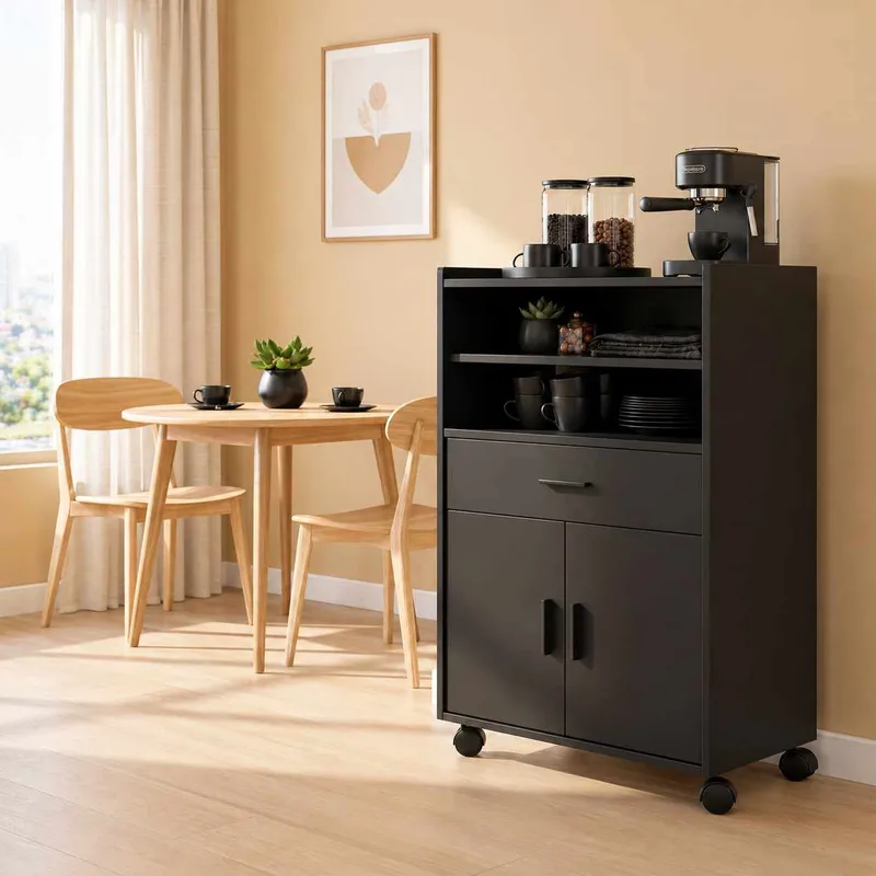 Kjøkkenskap Hanah Home Vario (59 x 92 x 40 cm) Svart - Svart - Oppbevaring - Skap - Oppbevaringsskap