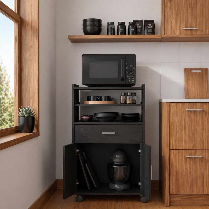 Kjøkkenskap Hanah Home Vario (59 x 92 x 40 cm) Svart - Svart - Oppbevaring - Skap - Oppbevaringsskap
