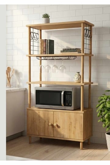 Kjøkkenskap Hanah Home Pika Cabinet (60 x 140 x 30 cm) Sapphire Oak - Sapphire Oak - Oppbevaring - Skap - Oppbevaringsskap