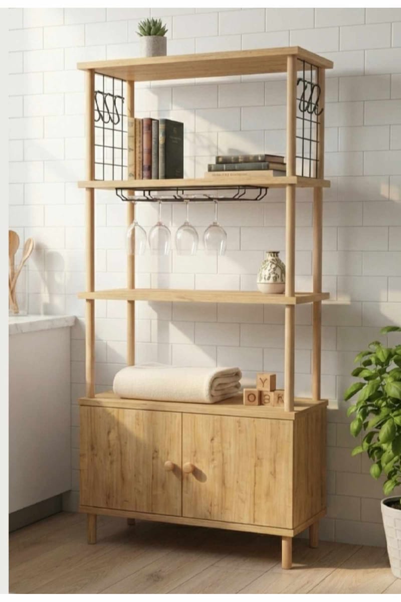 Kjøkkenskap Hanah Home Pika Cabinet (60 x 140 x 30 cm) Sapphire Oak - Sapphire Oak - Oppbevaring - Skap - Oppbevaringsskap