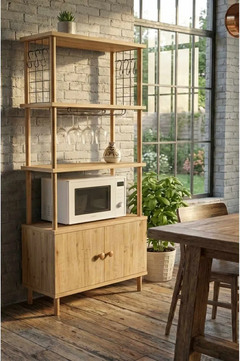 Kjøkkenskap Hanah Home Pika Cabinet (60 x 140 x 30 cm) Sapphire Oak - Sapphire Oak - Oppbevaring - Skap - Oppbevaringsskap