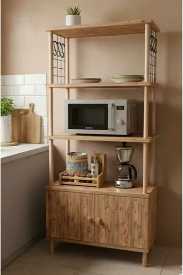 Kjøkkenskap Hanah Home Pika Cabinet (60 x 140 x 30 cm) Furu - Furu - Oppbevaring - Skap - Oppbevaringsskap