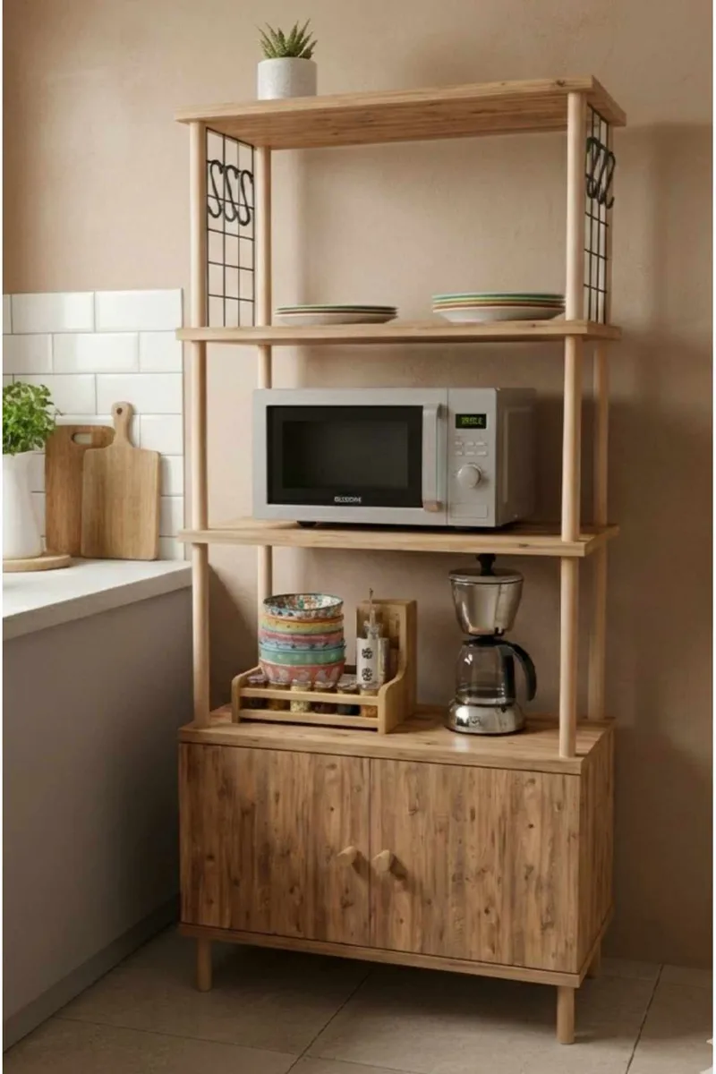 Kjøkkenskap Hanah Home Pika Cabinet (60 x 140 x 30 cm) Furu - Furu - Oppbevaring - Skap - Oppbevaringsskap