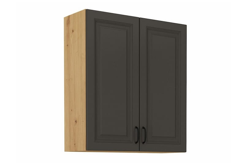 Kjøkkenskap Templemore 80 cm - svart/tre - Oppbevaringsskap