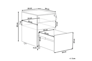 Kontorsskap Cami Svart - Svart - Oppbevaring - Oppbevaringsmøbler - Kommode - Skuffeseksjon