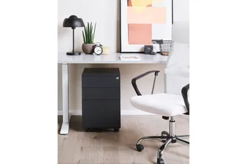 Kontorsskap Cami Svart - Svart - Oppbevaring - Oppbevaringsmøbler - Kommode - Skuffeseksjon