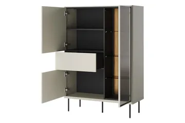 Levisa Vitrineskap 98x140 cm - Brun/Sort - Oppbevaring - Skap - Vitrineskap