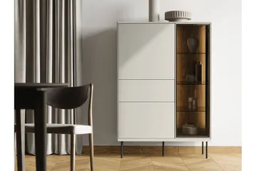 Levisa Vitrineskap 98x140 cm - Brun/Sort - Oppbevaring - Skap - Vitrineskap