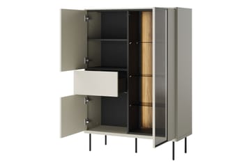 Levisa Vitrineskap 98x140 cm - Cashmere - Oppbevaring - Skap - Vitrineskap