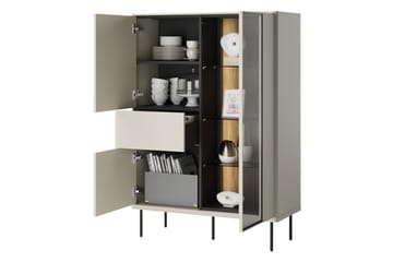 Levisa Vitrineskap 98x140 cm - Cashmere - Oppbevaring - Skap - Vitrineskap
