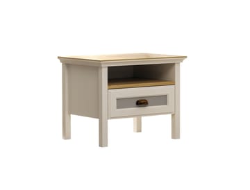 Lilena Nattbord 60 cm - Krem, eik, grå - Oppbevaring - Skap - Oppbevaringsskap