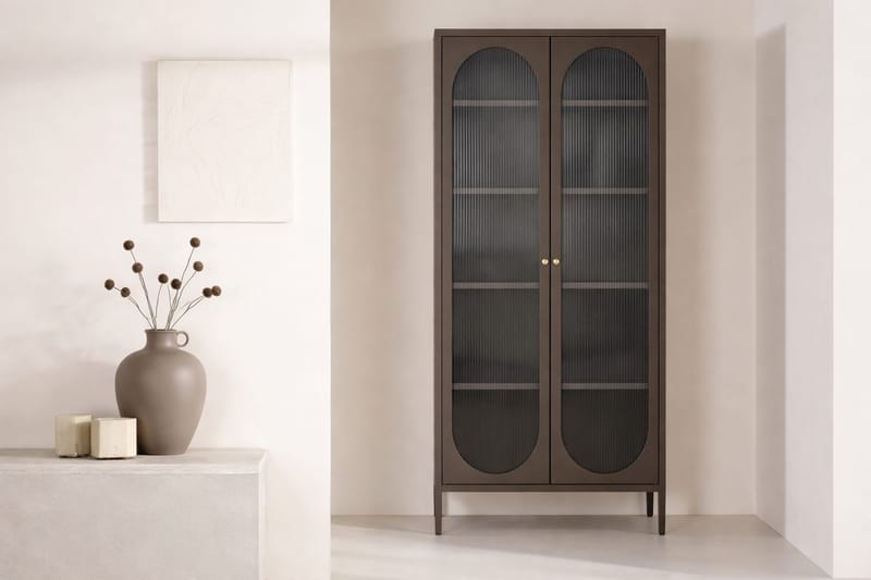 Lima vitrineskap 180 cm, Brun