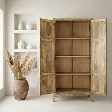 Livino oppbevaringsskap 90x180 cm 3D-mønster industriell stil - naturbrun og svart - Oppbevaring - Skap - Oppbevaringsskap