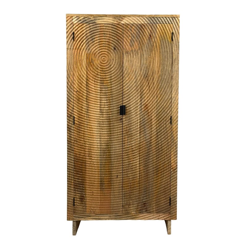 Livino oppbevaringsskap 90x180 cm 3D-mønster industriell stil - naturbrun og svart - Oppbevaring - Skap - Oppbevaringsskap