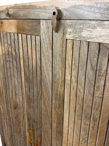 Livira oppbevaringsskap 90x187 cm ribbedesign landlig stil - naturbrun - Oppbevaring - Skap - Oppbevaringsskap