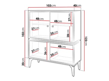 Lorvenn Vitrineskap 103x122 cm - Brun/Svart - Oppbevaring - Skap - Vitrineskap