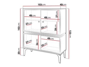 Lorvenn Vitrineskap 103x122 cm - Brun/Svart - Oppbevaring - Skap - Vitrineskap
