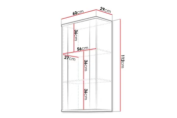 Lyrosen Vitrinskåp 60x112 cm - Beige - Oppbevaring - Skap - Vitrineskap