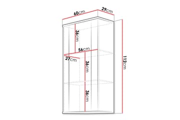 Lyrosen Vitrinskåp 60x112 cm - Beige - Oppbevaring - Skap - Vitrineskap