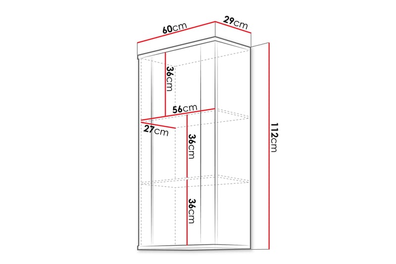 Lyrosen Vitrinskåp 60x112 cm - Beige - Oppbevaring - Skap - Vitrineskap