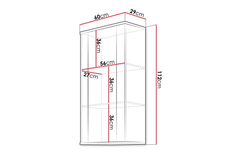 Lyrosen Vitrinskåp 60x112 cm - Beige - Oppbevaring - Skap - Vitrineskap