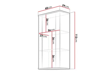 Lyrosen Vitrinskåp 60x112 cm - Beige - Oppbevaring - Skap - Vitrineskap