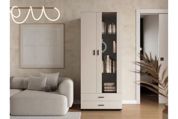 Lyrosen Vitrinskåp 80x19 cm - Beige - Oppbevaring - Skap - Vitrineskap