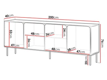 Marros Skjenk 200 cm - Blå - Oppbevaring - Oppbevaringsmøbler - Sideboard & skjenk