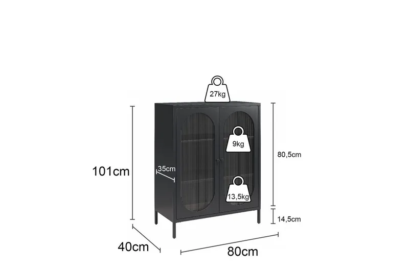 Medisinskap Loft24 Skap Luna 80x40x102 cm, himmelblå Light Blue,Blå - Oppbevaring - Skap - Oppbevaringsskap - Sikkerhetsskap - Medisinskap