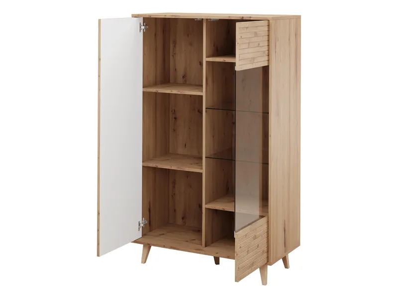 Merlas Vitrineskap 86x140 cm - Brun - Oppbevaring - Skap - Vitrineskap