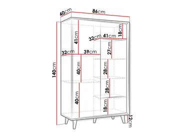 Merlas Vitrineskap 86x140 cm - Brun - Oppbevaring - Skap - Vitrineskap