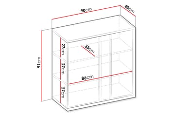 Metropolitan Highboard - Brun/Hvit/Lysegrå/Sort - Oppbevaring - Skap - Oppbevaringsskap