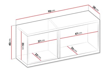 Metropolitan Highboard - Hvit/Lysegrå/Sort - Oppbevaring - Skap - Oppbevaringsskap