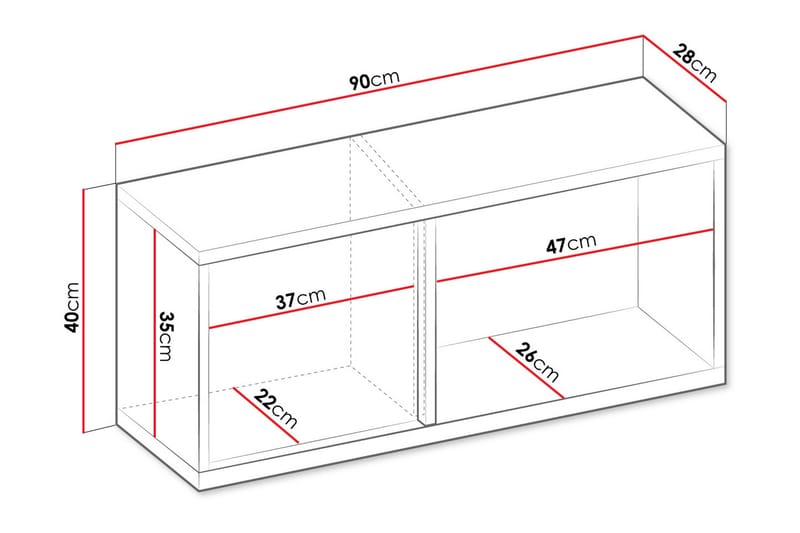 Metropolitan Highboard - Hvit/Lysegrå/Sort - Oppbevaring - Skap - Oppbevaringsskap
