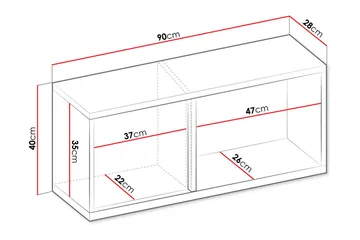 Metropolitan Highboard - Hvit/Lysegrå/Sort - Oppbevaring - Skap - Oppbevaringsskap
