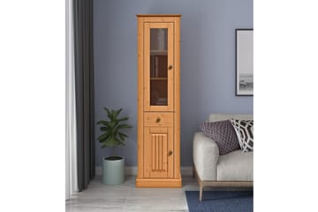 Mille Vitrineskap 47x182 cm - Brun - Oppbevaring - Skap - Vitrineskap