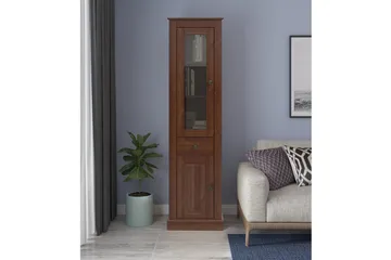 Mille Vitrineskap 47x182 cm - Brun - Oppbevaring - Skap - Vitrineskap