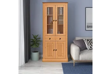 Mille Vitrineskap 78x182 cm - Brun - Oppbevaring - Skap - Vitrineskap