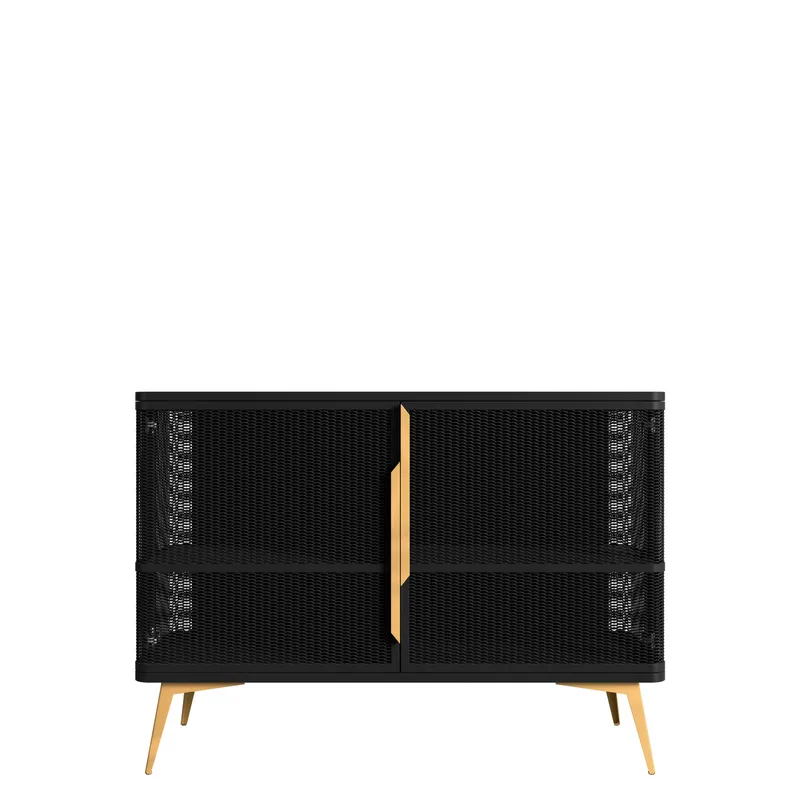 Mireva skjenk 120 cm, svart, gull