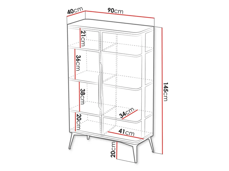 Mireva Vitrineskap 90x145 cm - beige/gull - Oppbevaring - Skap - Vitrineskap