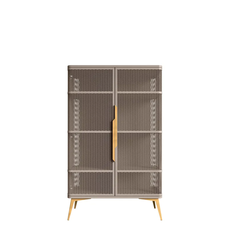 Mireva Vitrineskap 90x145 cm, beige/gull