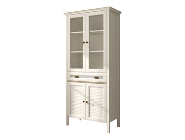 Murina Multifunksjonsskap 88x194 cm - Krem, eik, grå - Oppbevaring - Skap - Vitrineskap