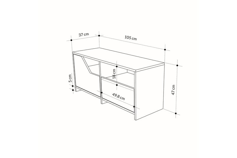 Nexus Skoskap 105 cm - Eik/Hvit - Oppbevaring - Skap - Oppbevaringsskap