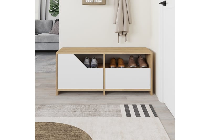 Nexus Skoskap 105 cm - Eik/Hvit - Oppbevaring - Skap - Oppbevaringsskap