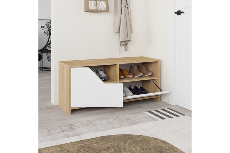 Nexus Skoskap 105 cm - Eik/Hvit - Oppbevaring - Skap - Oppbevaringsskap