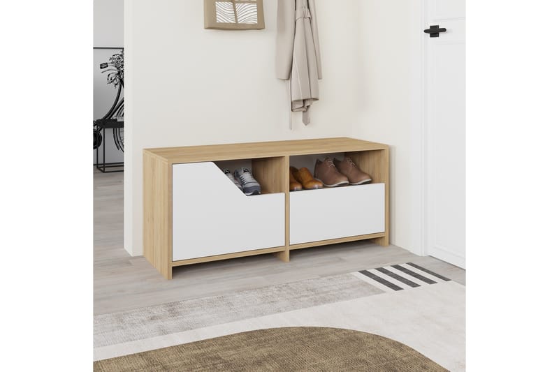 Nexus Skoskap 105 cm - Eik/Hvit - Oppbevaring - Skap - Oppbevaringsskap